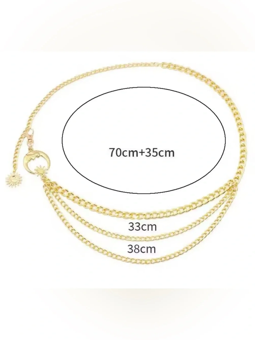 Moon star chain waist belt - Picture 3 of 3